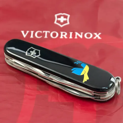Ножі та мультитули Victorinox Складаний ніж Victorinox CLIMBER UKRAINE Голуб миру синьо-жовт. 1.3703.3_T1036u