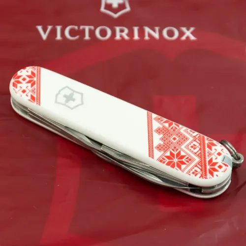 Ножи и мультитулы Victorinox Швейцарский складной нож 91мм Victorinox CLIMBER UKRAINE 1.3703.7_T0051r