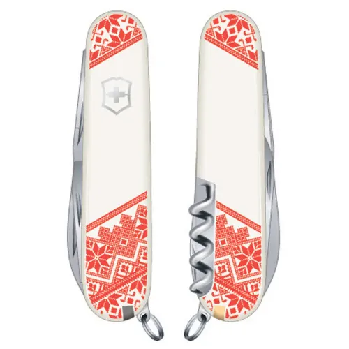 Ножи и мультитулы Victorinox Швейцарский складной нож 91мм Victorinox CLIMBER UKRAINE 1.3703.7_T0051r
