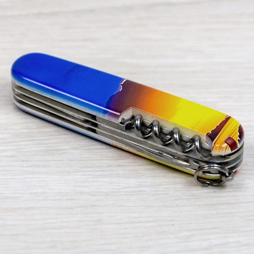 Ножи и мультитулы Victorinox Швейцарский складной нож 91мм Victorinox CLIMBER UKRAINE 1.3703.7.T3220pw