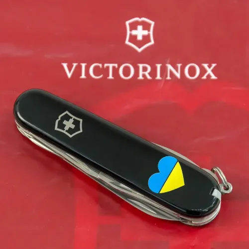 Ножі та мультитули Victorinox Складаний ніж Victorinox CLIMBER UKRAINE Серце синьо-жовте 1.3703.3_T1090u