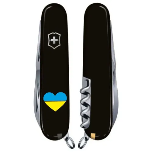 Ножі та мультитули Victorinox Складаний ніж Victorinox CLIMBER UKRAINE Серце синьо-жовте 1.3703.3_T1090u