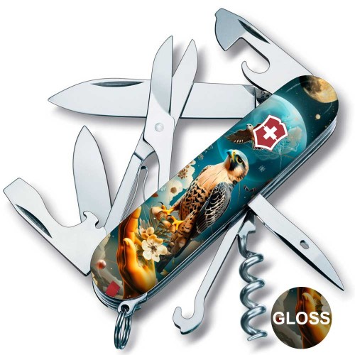 Ножи и мультитулы Victorinox Швейцарский складной нож 91мм Victorinox CLIMBER UKRAINE 1.3703.3.T3210pw