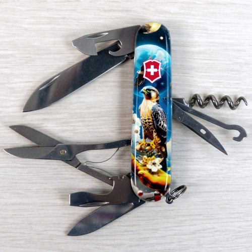 Ножи и мультитулы Victorinox Швейцарский складной нож 91мм Victorinox CLIMBER UKRAINE 1.3703.3.T3210pw