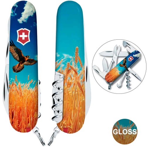 Ножи и мультитулы Victorinox Швейцарский складной нож 91мм Victorinox CLIMBER UKRAINE 1.3703.7.T3230pw