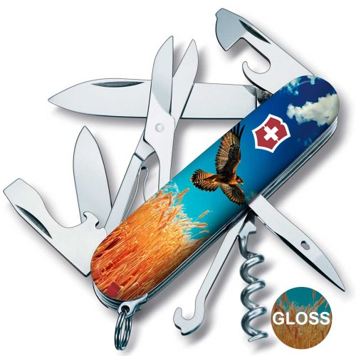 Ножи и мультитулы Victorinox Швейцарский складной нож 91мм Victorinox CLIMBER UKRAINE 1.3703.7.T3230pw