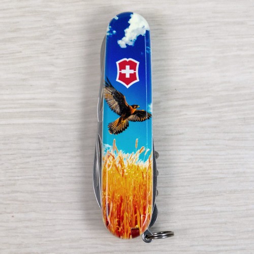 Ножи и мультитулы Victorinox Швейцарский складной нож 91мм Victorinox CLIMBER UKRAINE 1.3703.7.T3230pw