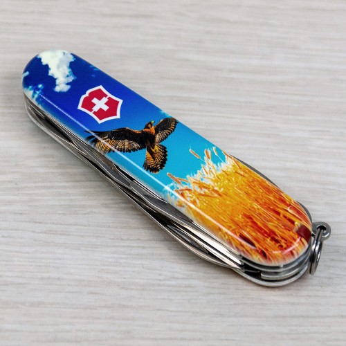 Ножи и мультитулы Victorinox Швейцарский складной нож 91мм Victorinox CLIMBER UKRAINE 1.3703.7.T3230pw