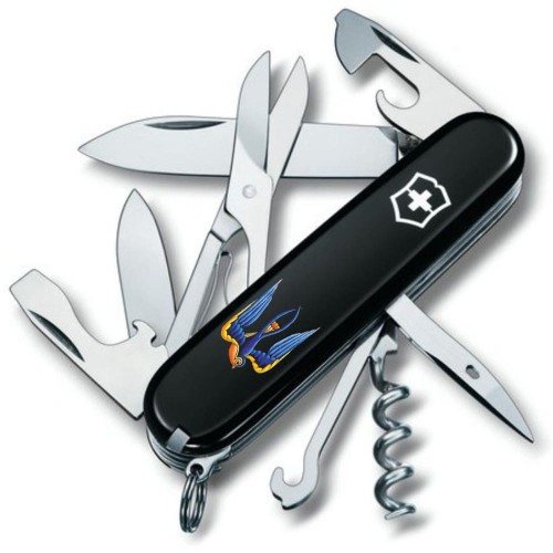 Ножи и мультитулы Victorinox Швейцарский складной нож 91мм Victorinox CLIMBER UKRAINE 1.3703.3_T1230u