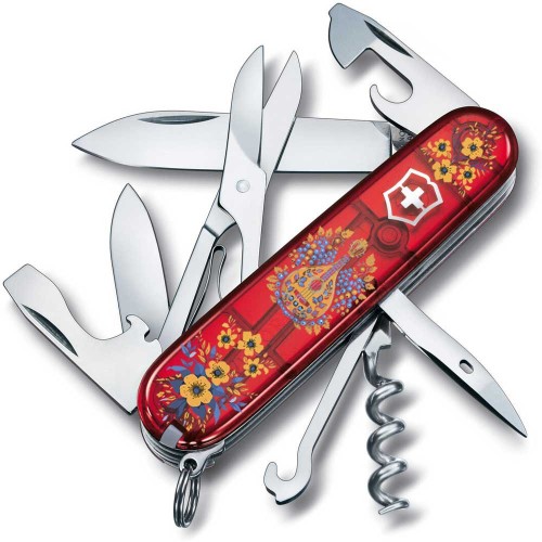 Ножи и мультитулы Victorinox Швейцарский складной нож 91мм Victorinox CLIMBER UKRAINE 1.3703.T.T1370u