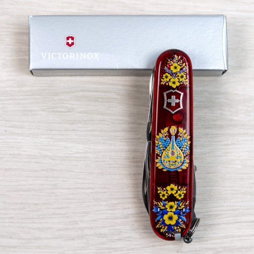 Ножи и мультитулы Victorinox Швейцарский складной нож 91мм Victorinox CLIMBER UKRAINE 1.3703.T.T1370u