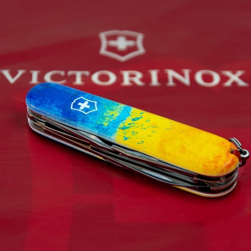 Ножи и мультитулы Victorinox Швейцарский складной нож Victorinox CLIMBER UKRAINE 1.3703.7.T3100p