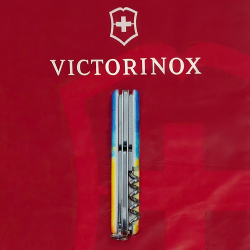 Ножи и мультитулы Victorinox Швейцарский складной нож Victorinox CLIMBER UKRAINE 1.3703.7.T3100p