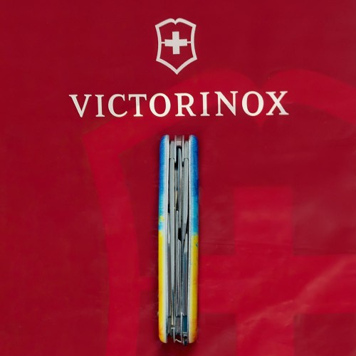 Ножи и мультитулы Victorinox Швейцарский складной нож Victorinox CLIMBER UKRAINE 1.3703.7.T3100p