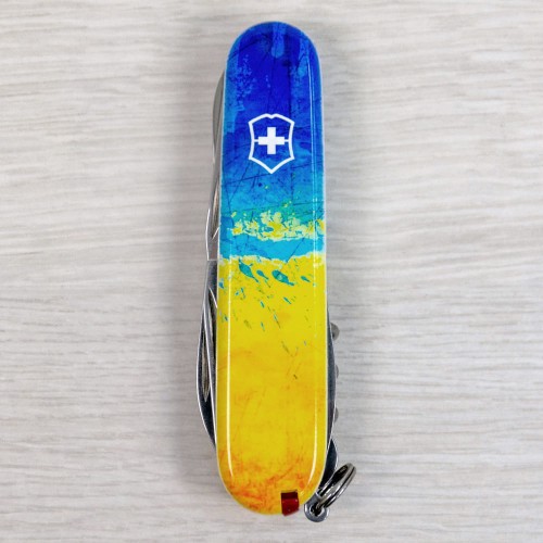 Ножи и мультитулы Victorinox Швейцарский складной нож 91мм Victorinox CLIMBER UKRAINE 1.3703.7.T3100pw