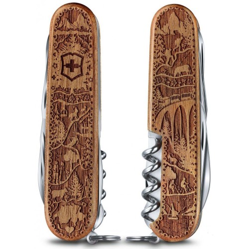 Ножи и мультитулы Victorinox Складаний ніж Victorinox CLIMBER WOOD Swiss Spirit SE (Lim.Ed. 12000) 1.3701.63L21