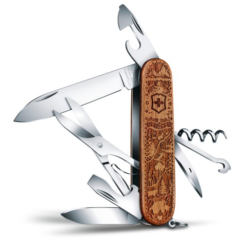 Ножи и мультитулы Victorinox Складаний ніж Victorinox CLIMBER WOOD Swiss Spirit SE (Lim.Ed. 12000) 1.3701.63L21
