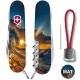 Ножи и мультитулы Victorinox Швейцарский складной нож 91мм Victorinox HUNTSMAN DESIGN Солнечная волна 1.3713.3.R2080pk