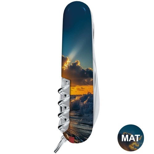 Ножи и мультитулы Victorinox Швейцарский складной нож 91мм Victorinox HUNTSMAN DESIGN Солнечная волна 1.3713.3.R2080pk