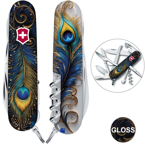 Ножи и мультитулы Victorinox Швейцарский складной нож 91мм Victorinox HUNTSMAN DESIGN Удивительное перо 1.3713.3.R2120pk