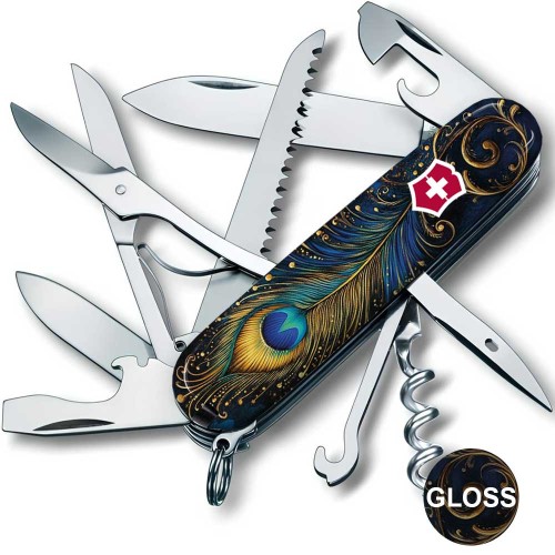 Ножи и мультитулы Victorinox Швейцарский складной нож 91мм Victorinox HUNTSMAN DESIGN Удивительное перо 1.3713.3.R2120pk