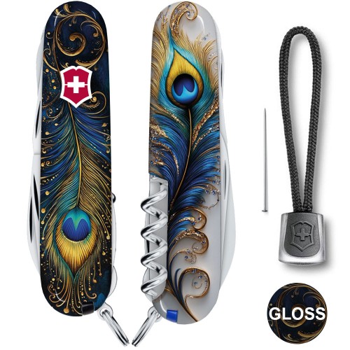 Ножи и мультитулы Victorinox Швейцарский складной нож 91мм Victorinox HUNTSMAN DESIGN Удивительное перо 1.3713.3.R2120pk