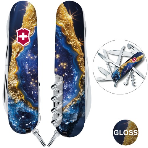 Ножи и мультитулы Victorinox Швейцарский складной нож 91мм Victorinox HUNTSMAN DESIGN 1.3713.3.R2040pk