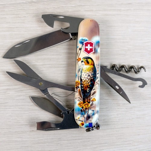 Ножи и мультитулы Victorinox Швейцарский складной нож 91мм Victorinox HUNTSMAN UKRAINE 1.3713.7.T3260pw