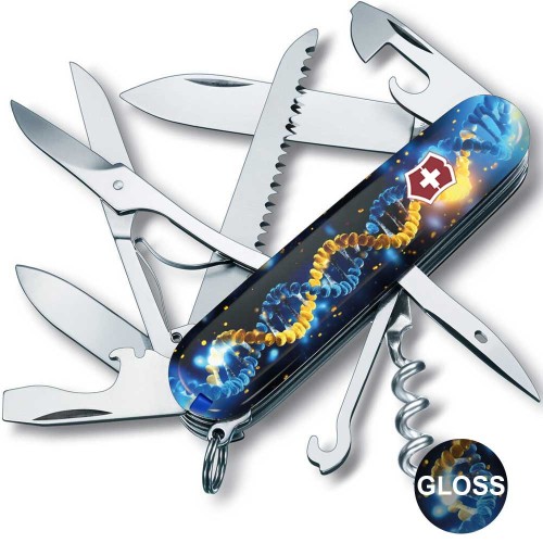 Ножи и мультитулы Victorinox Швейцарский складной нож 91мм Victorinox HUNTSMAN UKRAINE ДНК Украинца 1.3713.3.T3270pw