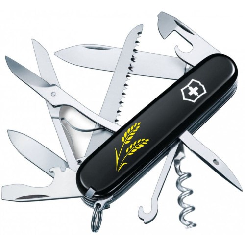 Ножи и мультитулы Victorinox Складаний ніж Victorinox HUNTSMAN UKRAINE Колоски пшениці жовті 1.3713.3_T1330u