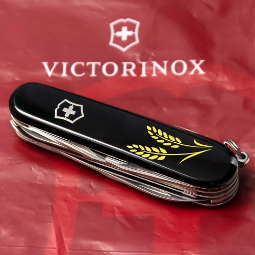 Ножи и мультитулы Victorinox Складаний ніж Victorinox HUNTSMAN UKRAINE Колоски пшениці жовті 1.3713.3_T1330u