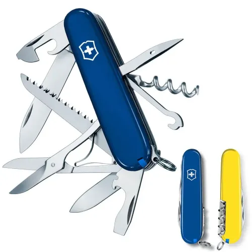 Ножі та мультитули Victorinox Складаний ніж Victorinox HUNTSMAN UKRAINE синьо-жовтий 1.3713.2.8