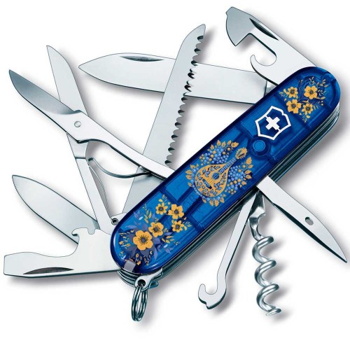 Ножи и мультитулы Victorinox Швейцарский складной нож 91мм Victorinox HUNTSMAN UKRAINE 1.3713.T2.T1370u