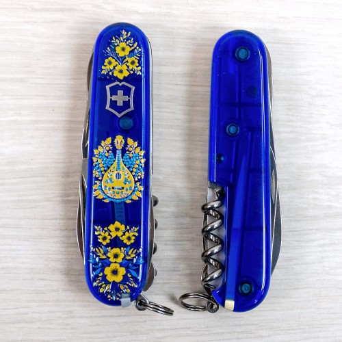 Ножи и мультитулы Victorinox Швейцарский складной нож 91мм Victorinox HUNTSMAN UKRAINE 1.3713.T2.T1370u