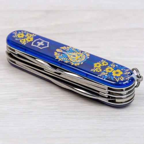 Ножи и мультитулы Victorinox Швейцарский складной нож 91мм Victorinox HUNTSMAN UKRAINE 1.3713.T2.T1370u