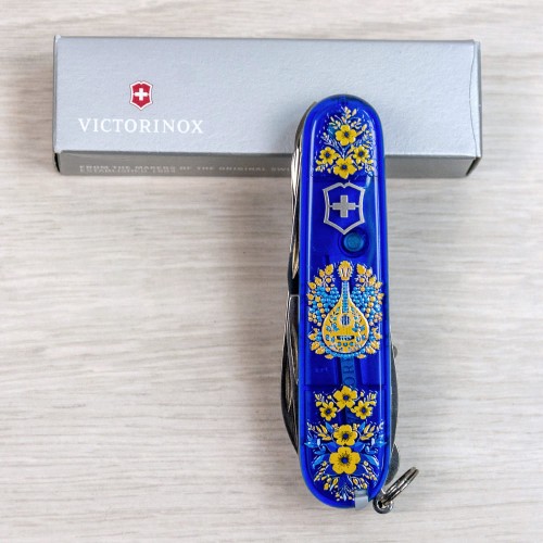 Ножи и мультитулы Victorinox Швейцарский складной нож 91мм Victorinox HUNTSMAN UKRAINE 1.3713.T2.T1370u