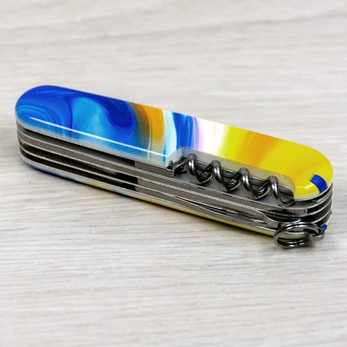 Ножи и мультитулы Victorinox Швейцарский складной нож 91мм Victorinox HUNTSMAN UKRAINE 1.3713.7.T3250pw