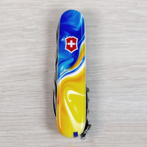 Ножи и мультитулы Victorinox Швейцарский складной нож 91мм Victorinox HUNTSMAN UKRAINE 1.3713.7.T3250pw