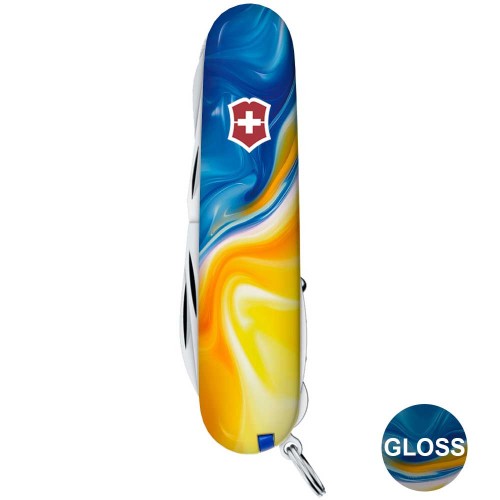 Ножи и мультитулы Victorinox Швейцарский складной нож 91мм Victorinox HUNTSMAN UKRAINE 1.3713.7.T3250pw