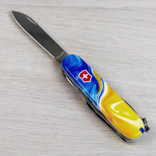 Ножи и мультитулы Victorinox Швейцарский складной нож 91мм Victorinox HUNTSMAN UKRAINE 1.3713.7.T3250pw
