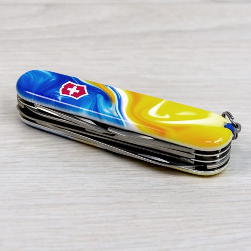 Ножи и мультитулы Victorinox Швейцарский складной нож 91мм Victorinox HUNTSMAN UKRAINE 1.3713.7.T3250pw
