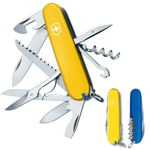Ножі та мультитули Victorinox Складаний ніж Victorinox HUNTSMAN UKRAINE жовто-синій 1.3713.8.2