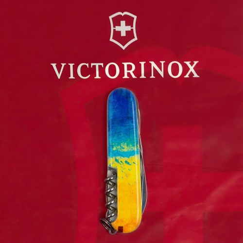 Ножи и мультитулы Victorinox Швейцарский складной нож Victorinox HUNTSMAN UKRAINE 1.3713.7.T3100p