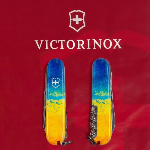 Ножи и мультитулы Victorinox Швейцарский складной нож Victorinox HUNTSMAN UKRAINE 1.3713.7.T3100p