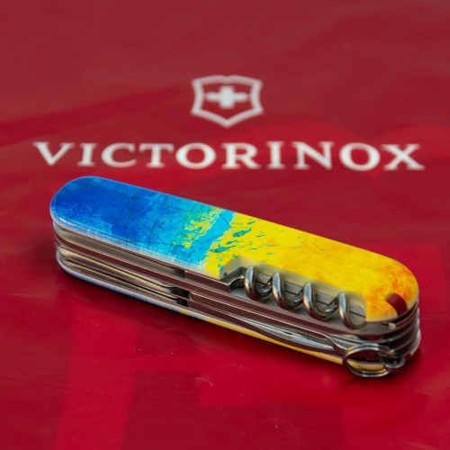 Ножи и мультитулы Victorinox Швейцарский складной нож Victorinox HUNTSMAN UKRAINE 1.3713.7.T3100p