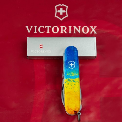Ножи и мультитулы Victorinox Швейцарский складной нож Victorinox HUNTSMAN UKRAINE 1.3713.7.T3100p