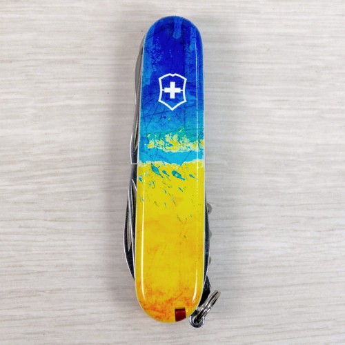 Ножи и мультитулы Victorinox Швейцарский складной нож 91мм Victorinox HUNTSMAN UKRAINE 1.3713.7.T3100pw