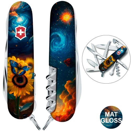 Ножи и мультитулы Victorinox Швейцарский складной нож 91мм Victorinox HUNTSMAN UKRAINE 1.3713.3.T3240pw