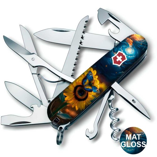 Ножи и мультитулы Victorinox Швейцарский складной нож 91мм Victorinox HUNTSMAN UKRAINE 1.3713.3.T3240pw