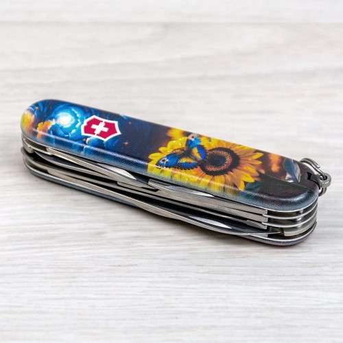 Ножи и мультитулы Victorinox Швейцарский складной нож 91мм Victorinox HUNTSMAN UKRAINE 1.3713.3.T3240pw